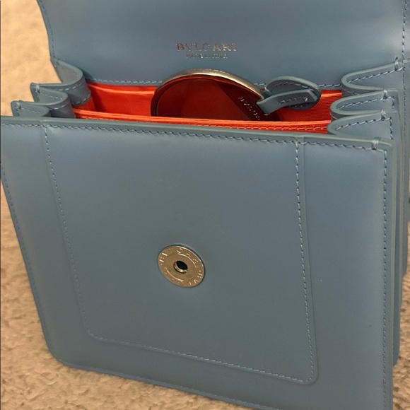 Bvlgari Bulgari Serpenti Forever Top Handle Blue Silver Hardware Snake Head - Picture 12 of 14